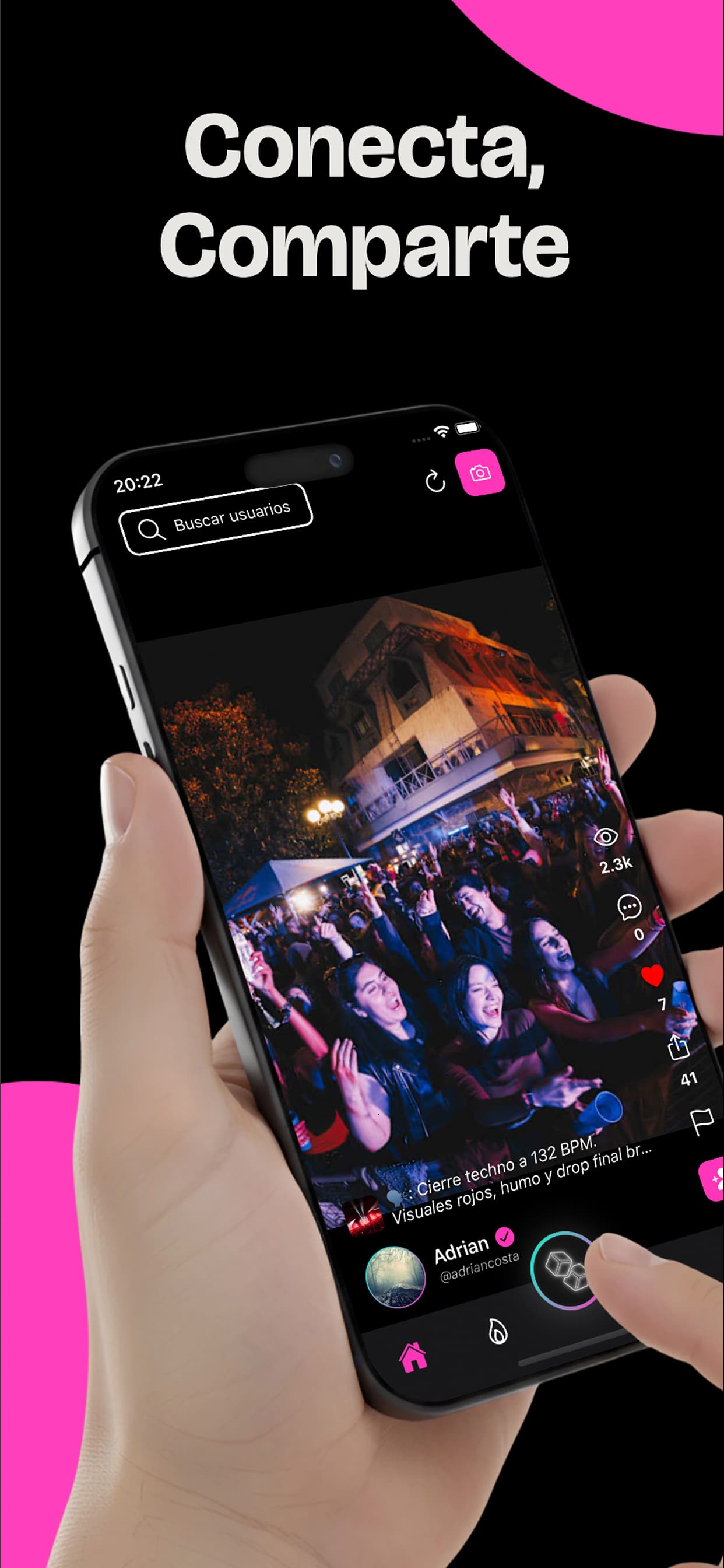Pantalla social de Trendy para conectar y compartir